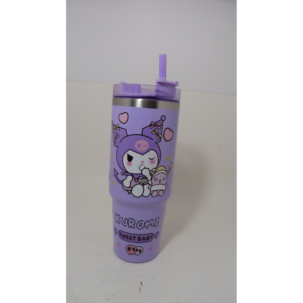 Sanrio Kuromi Sweet Baby Purple Insulated Stainless Steel Tumbler with Straw
